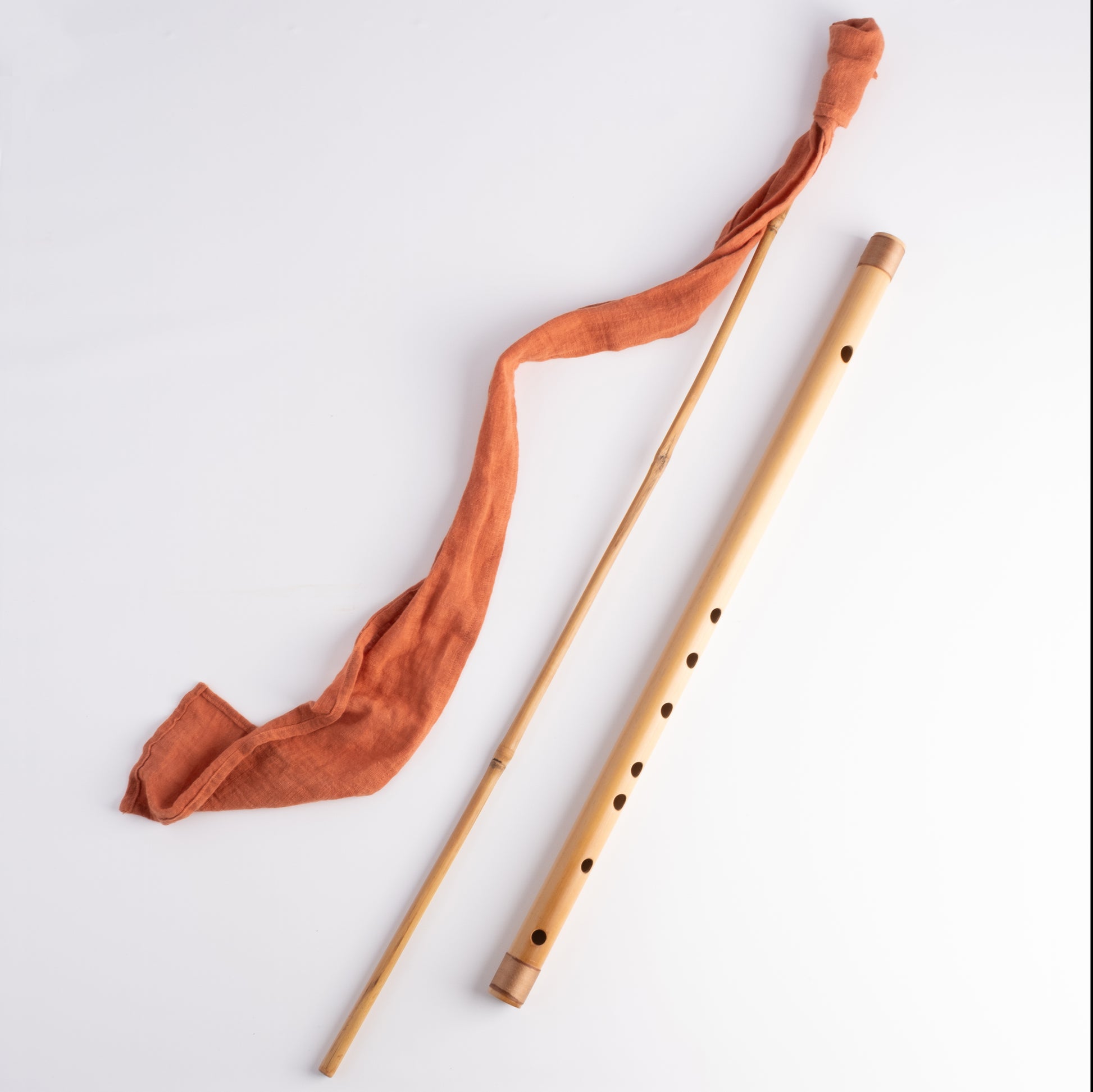 Bansuri cleaning rod and cloth with flute